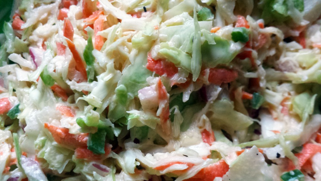 The slaw with dressing