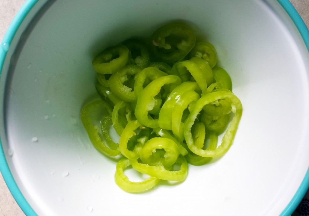 sliced Hungarian wax peppers