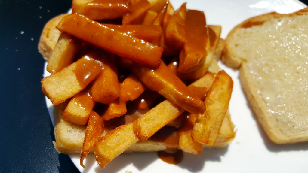 The chip butty, my way, with chip shop curry sauce