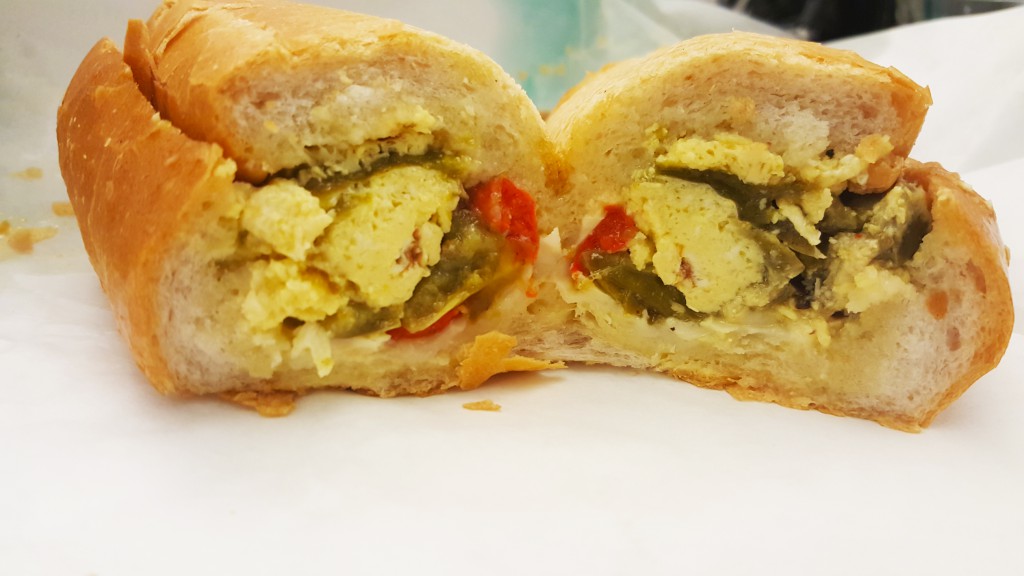 Pepper & Egg sandwich with provolone and giardiniera