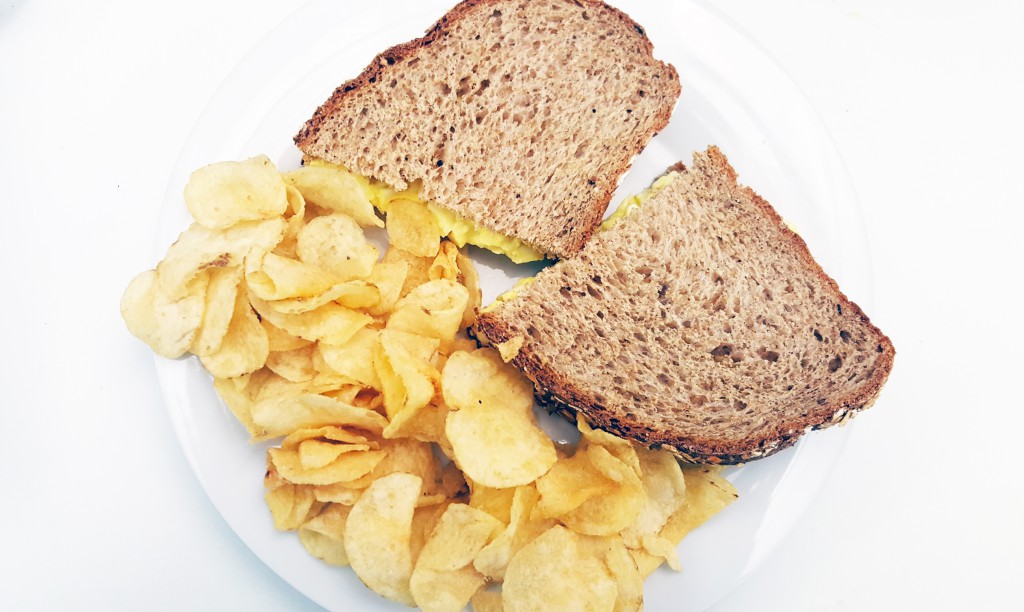 Egg Salad Sandwich with chips