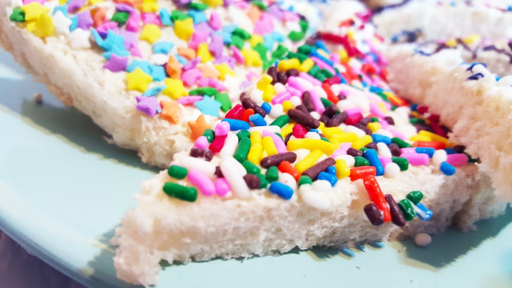 fairy bread with standard sprinkles
