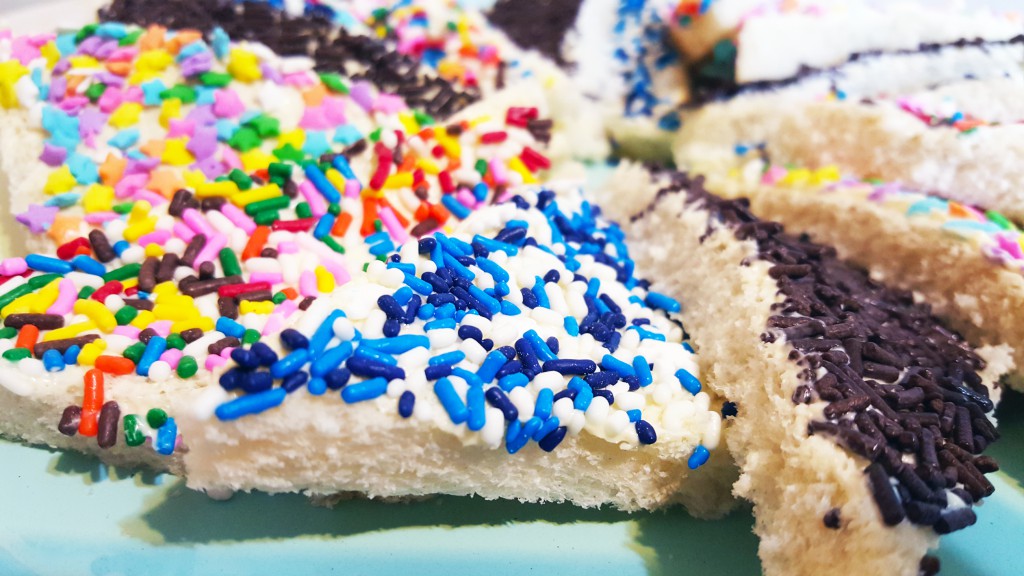 fairy bread with "Blizzard" sprinkles