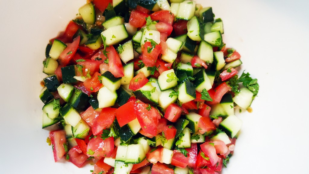 Cucumber tomato salad