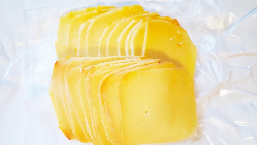 Sliced Edam cheese