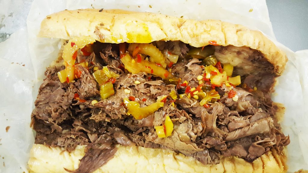 Italian beef, wet and hot, from Luke's