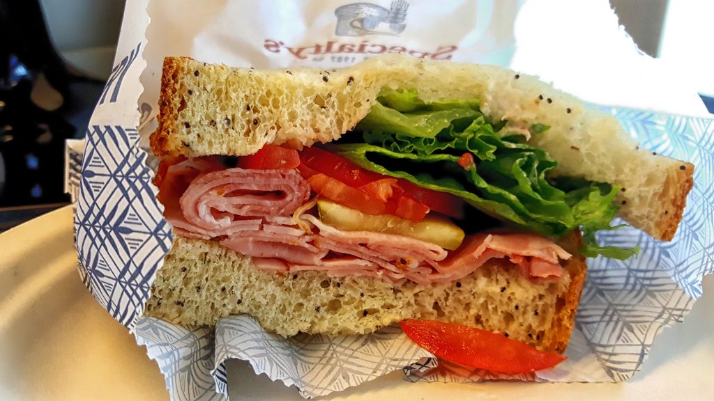 ham sandwich from Specialty's catering