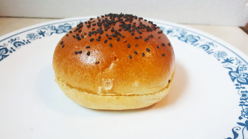 Brioche bun with black sesame seeds