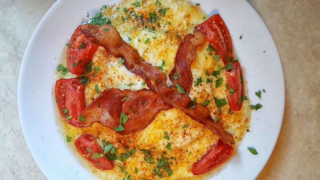 Hot Brown with white cheddar and Parmesan