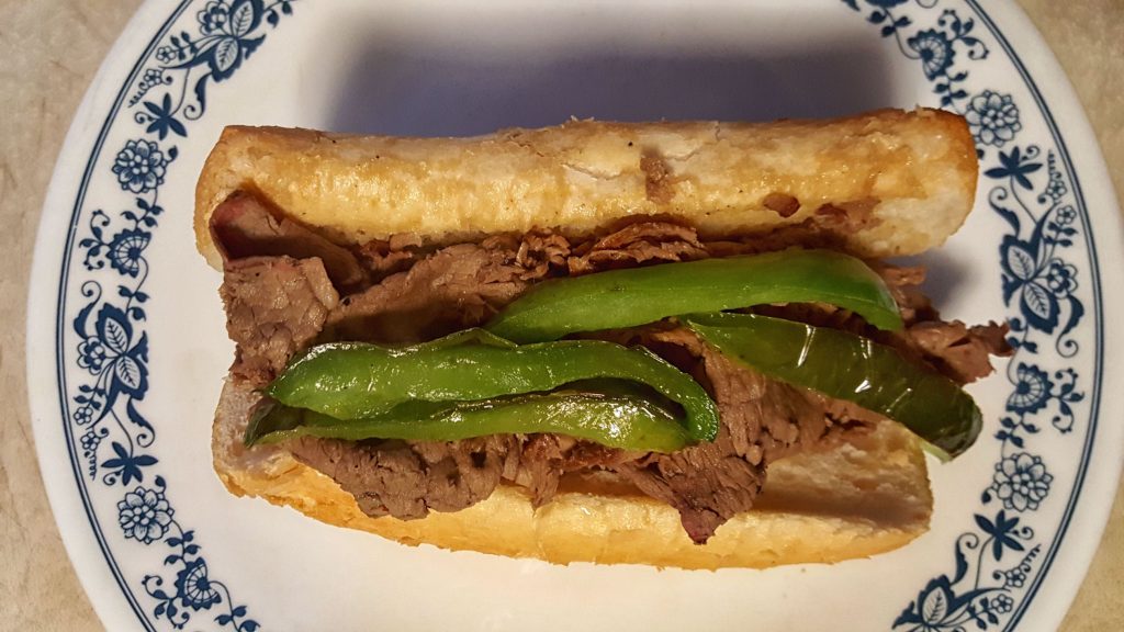 Homemade Italian beef with sweet peppers