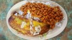 Las Delicias jibarita with lechon, white rice and beans