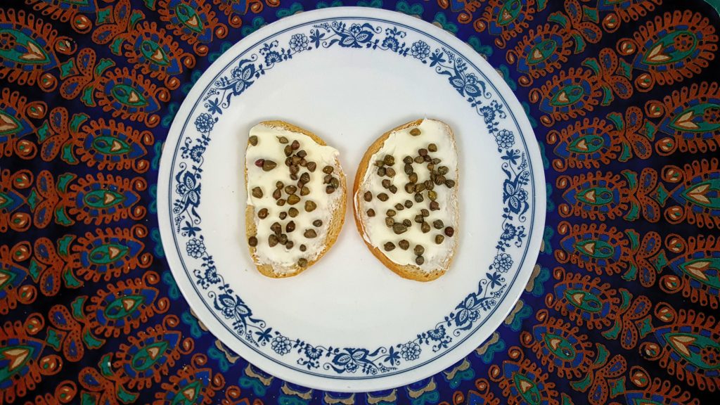 Capers and cream cheese