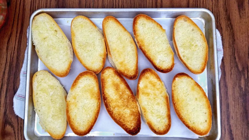Toasted buttered bolillos