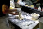Stretching hand-made noodles