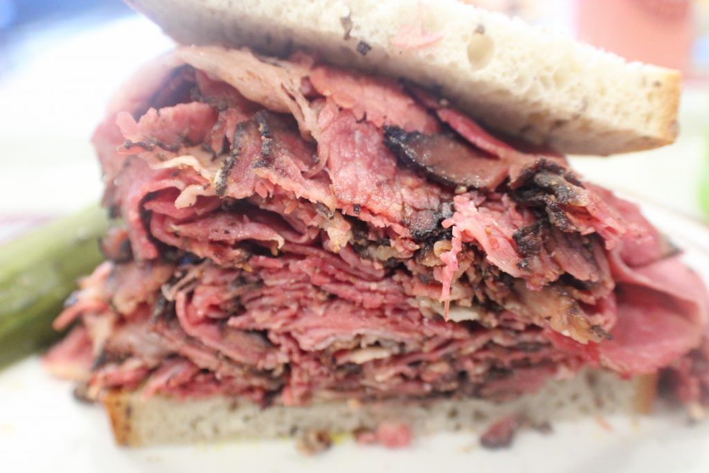 Manny's pastrami sandwich cross section