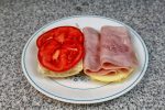 Pebete with ham and provolone