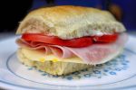 Pebete with ham and provolone