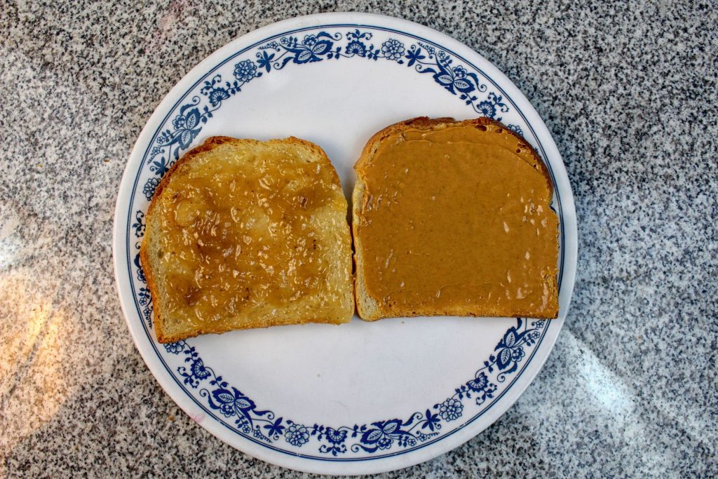 Smooth peanut butter and banana jam