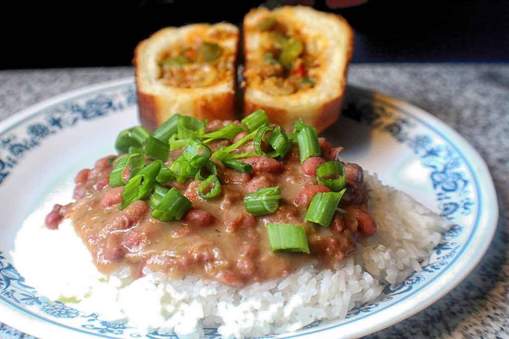 Pistolette with red beans & rice