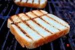 White bread toasted on the grill