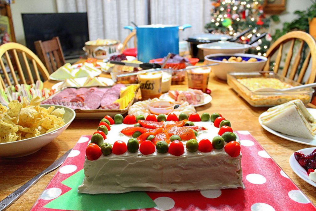 Sandwich cake and Christmas Eve feast