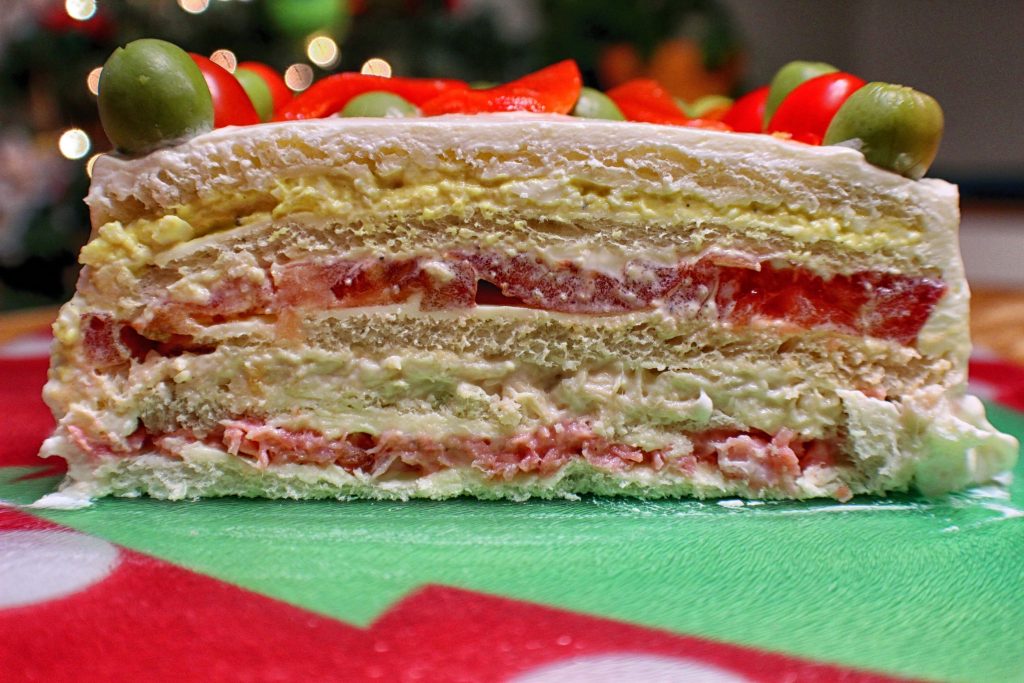 Sandwich cake cross-section