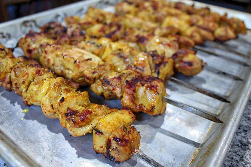 Chicken "shawarma" after grilling