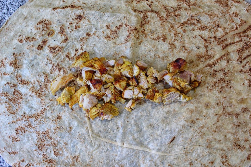 Chicken shawarma on shrak