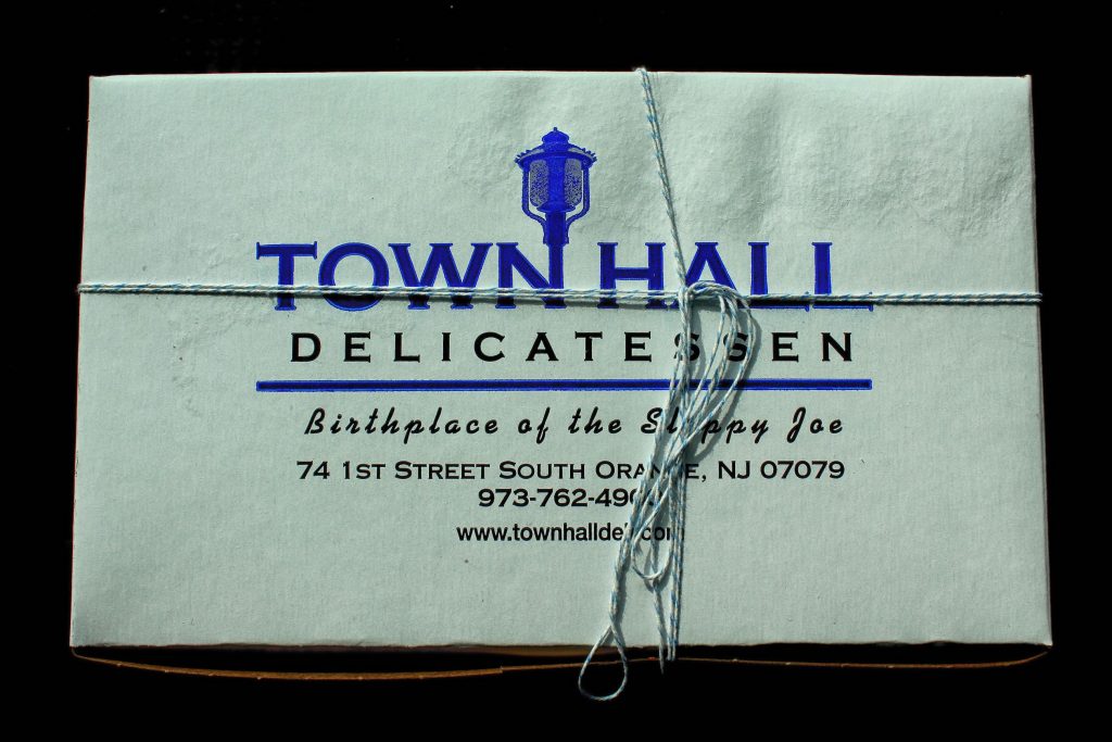 Boxed sandwich from Town Hall Deli