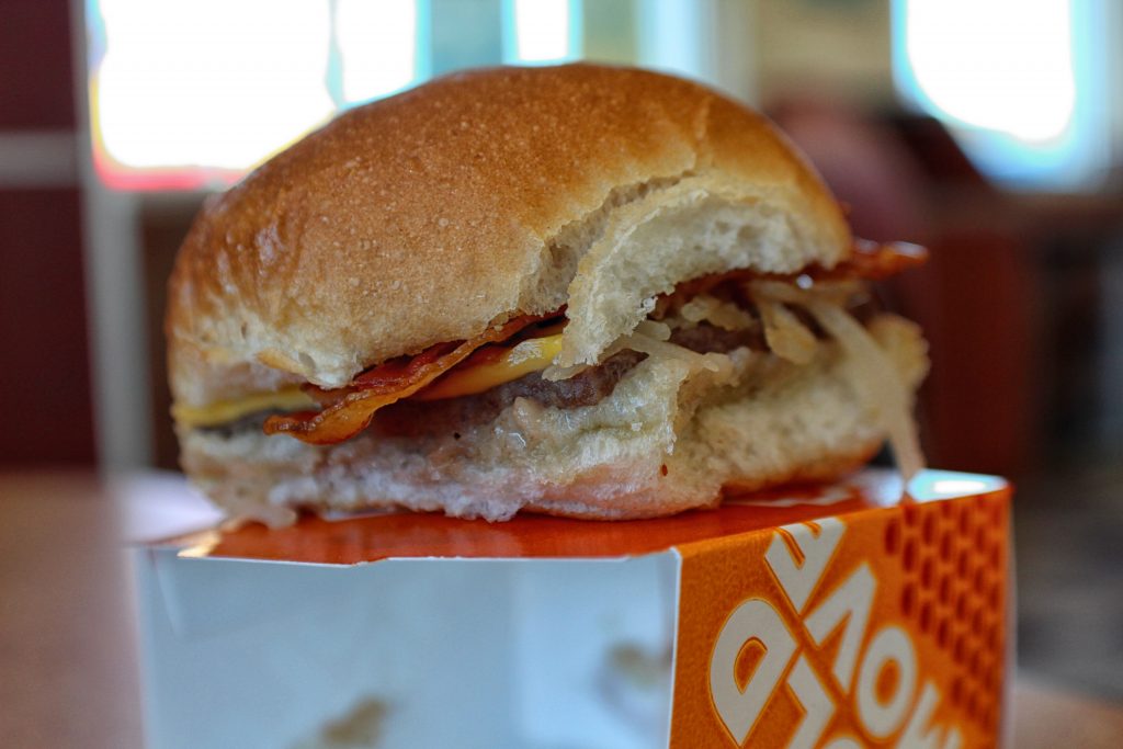 Bacon cheese slider from White Castle